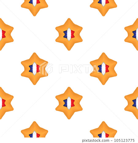 Pattern cookie with flag country France in tasty biscuit Pattern cookie with flag country France in tasty biscuit 105123775