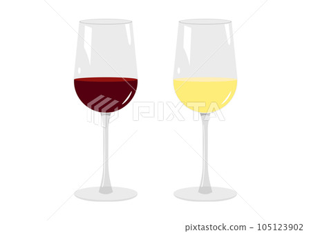 Pouring red and white wine into glasses Pouring red and white wine into glasses 105123902