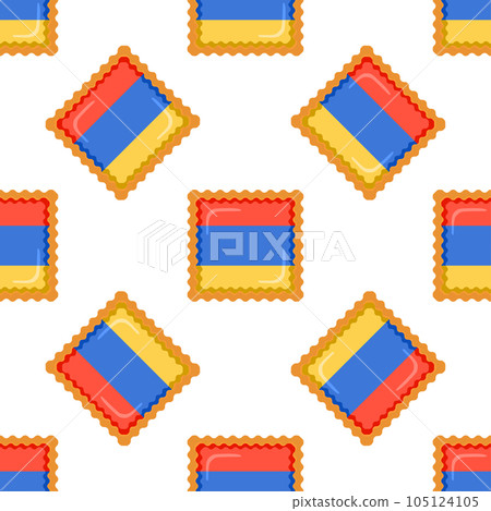 Pattern cookie with flag country Armenia in tasty biscuit 105124105