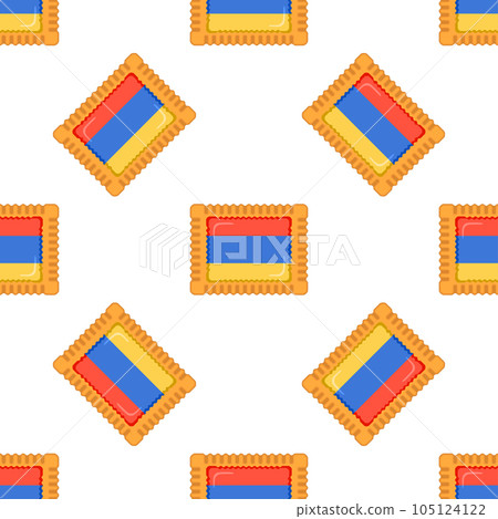 Pattern cookie with flag country Armenia in tasty biscuit Pattern cookie with flag country Armenia in tasty biscuit 105124122