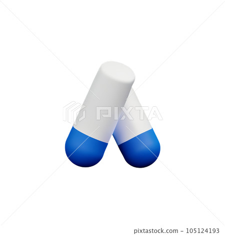 icon sticker realistic design on paper pills 3d 105124193