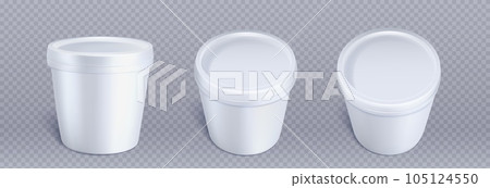 Ice cream package, white plastic container 105124550