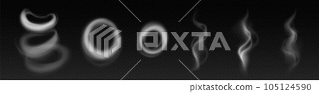 Smoke steam circle ring shape vector cloud effect 105124590