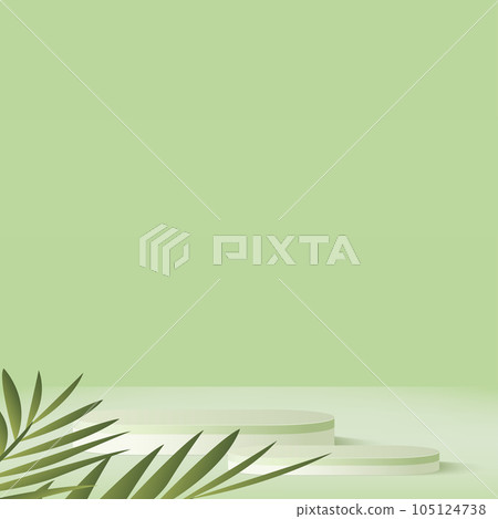 Abstract background with green color geometric 3d podiums. Vector 105124738