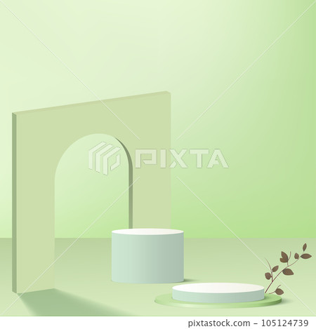 Abstract background with green color geometric 3d podiums. Vector Abstract background with green color geometric 3d podiums. Vector 105124739