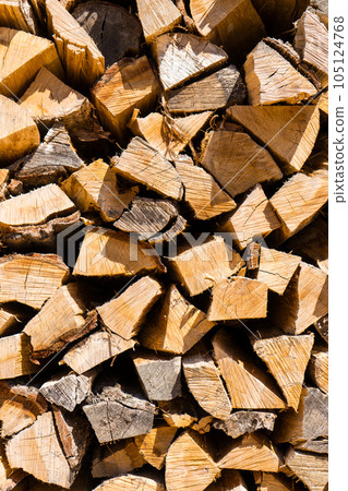 Firewood image|Firewood piled up for drying after splitting Firewood image|Firewood piled up for drying after splitting 105124768