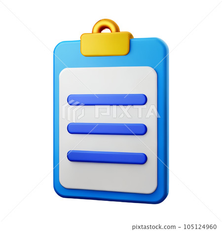 clipboard with blank paper sheet 3d clipboard with blank paper sheet 3d 105124960