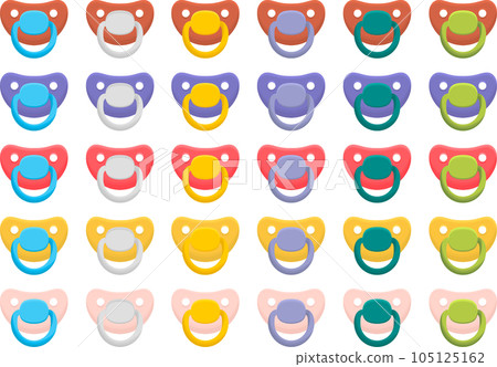 big set baby pacifiers, dummy with rubber nipple 105125162