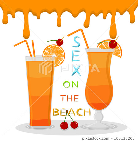 Various sweet tasty natural alcohol cocktail 105125203