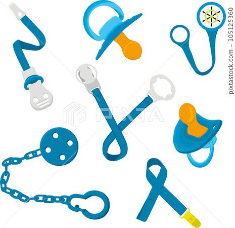 big set baby pacifiers, dummy with rubber nipple 105125360