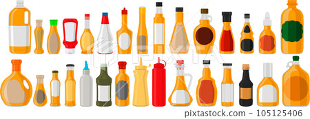 big kit varied glass bottles filled liquid apple vinegar 105125406