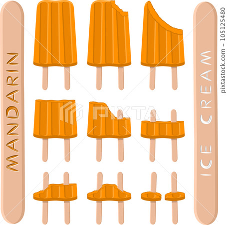 Big set various sweet tasty natural ice cream 105125480