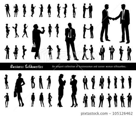 Collection of silhouettes of businessmen and career women 105126462