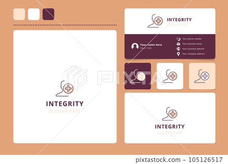 Integrity logo design with editable slogan. Branding book and business card template. 105126517