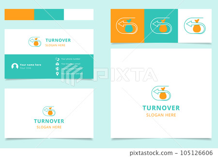 Turnover logo design with editable slogan. Branding book and business card template. Turnover logo design with editable slogan. Branding book and business card template. 105126606