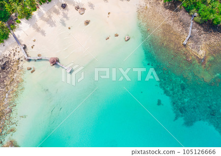 Aerial view sea beach turquoise water nature landscape 105126666