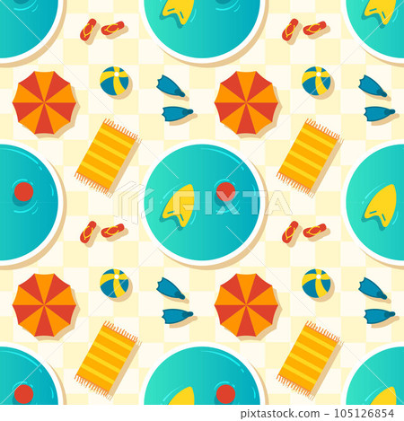 Swimming Pool Seamless Pattern Vector Illustration with Summer Vacation Element in Flat Cartoon Template Hand Drawn Swimming Pool Seamless Pattern Vector Illustration with Summer Vacation Element in Flat Cartoon Template Hand Drawn 105126854