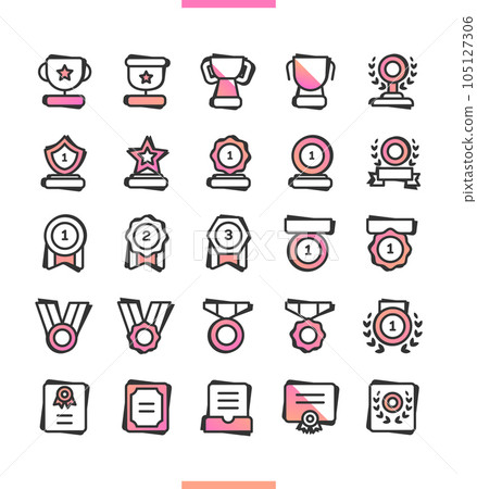 Line Gradient Vector Icon Set  105127306