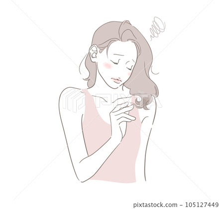 頭髮及頭髮受損的女性(含衣服) 頭髮及頭髮受損的女性(含衣服) 105127449