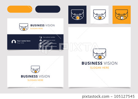 Business vision logo design with editable slogan. Branding book and business card template. Business vision logo design with editable slogan. Branding book and business card template. 105127545