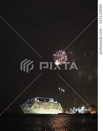 Shizuoka Prefecture Cruise Ship Insignia and Fireworks June Shizuoka Prefecture Cruise Ship Insignia and Fireworks June 105128084