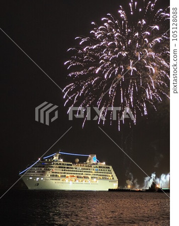 Shizuoka Prefecture Cruise Ship Insignia and Fireworks June Shizuoka Prefecture Cruise Ship Insignia and Fireworks June 105128088