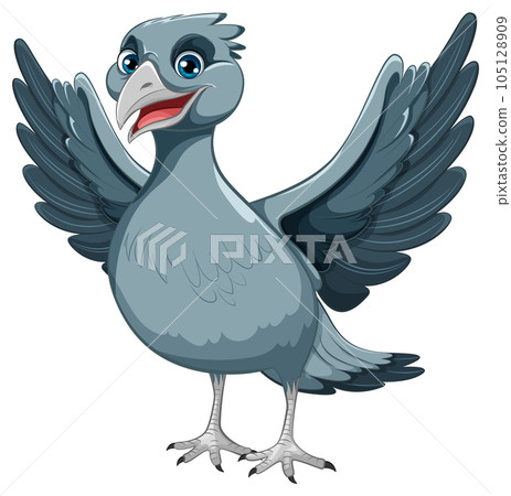 A vector cartoon illustration of a bird spreading its wings A vector cartoon illustration of a bird spreading its wings 105128909
