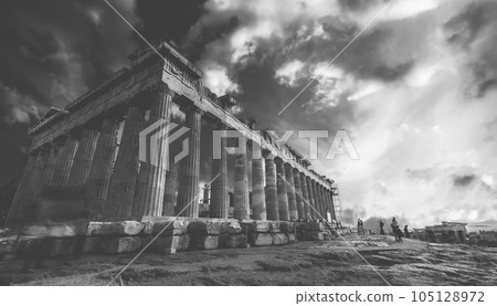 Columns of the Parthenon at sunset 105128972