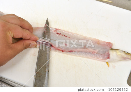 將海鰻打開，去掉脊骨 105129532
