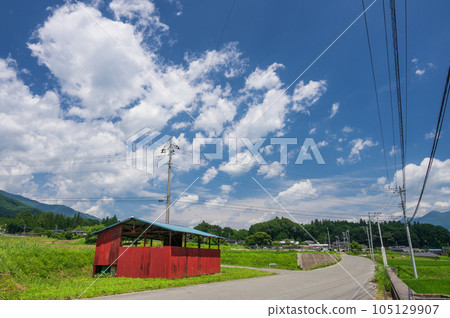 Rural scenery of Hakushu-cho, the original summer scenery, Yamanashi 105129907