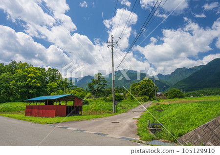 Rural scenery of Hakushu-cho, the original summer scenery, Yamanashi 105129910