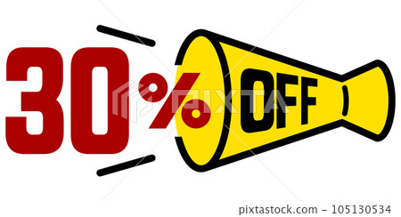 30% off megaphone icon 105130534