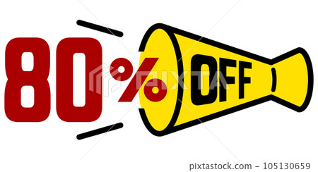 80% off megaphone icon 80% off megaphone icon 105130659
