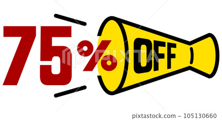 75% off megaphone icon 75% off megaphone icon 105130660