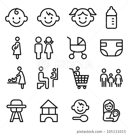 寶貝孩子相關的圖標集 105131015