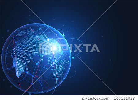 Global network connection. World map point and line composition concept of global business. Vector Illustration 105131458