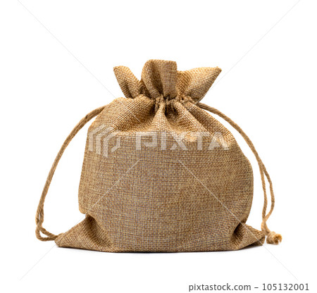 Burlap bag on white 105132001