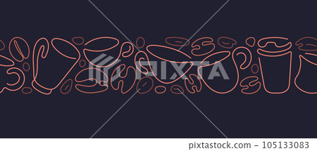 Coffee line pattern. Vector abstract espresso cup Coffee line pattern. Vector abstract espresso cup 105133083