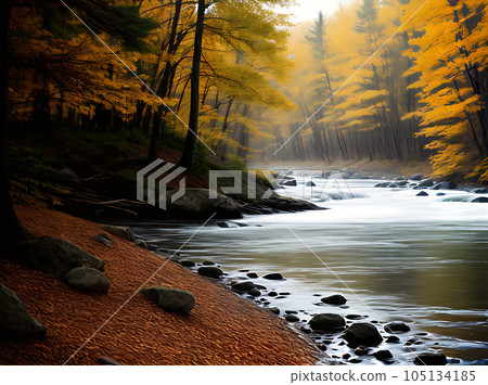 Inklined forest dark watercolour golden palette. Inklined forest dark watercolour golden palette. 105134185