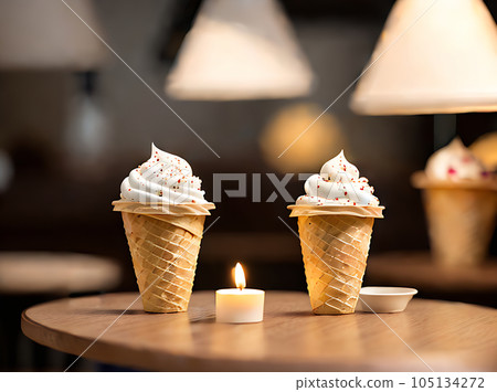 Detailed and cozy restaurant with realistic ice 105134272