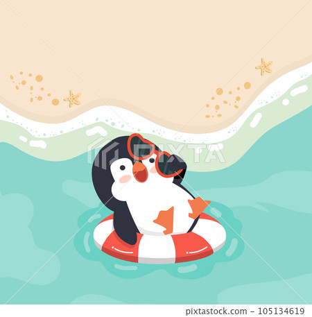 penguin happy with Summer Beach penguin happy with Summer Beach 105134619