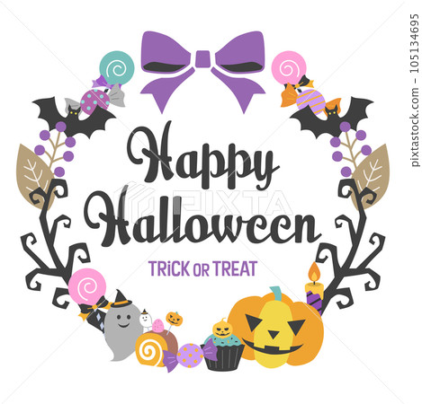 Halloween logo frame design / 105134695