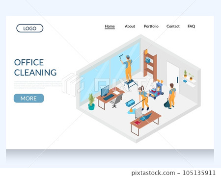 Office cleaning vector website landing page design template Office cleaning vector website landing page design template 105135911