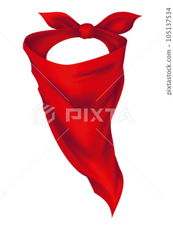 Vector 3d Realistic Red Neck Scarf Neckerchief Stock Illustration