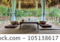 Wooden table and chairs in the garden,Thailand, Asia 105138617
