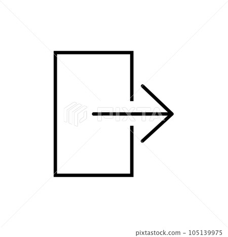 Exit Vector Icon, Outline style, isolated on white Background. 105139975