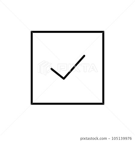 Checked Vector Icon, Outline style, isolated on white Background. 105139976