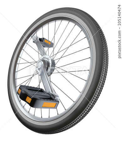 3D concept with bike wheel 105140474