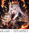 burning flame witch girl 105140951