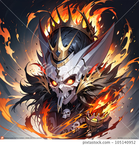 burning flame face burning flame face 105140952